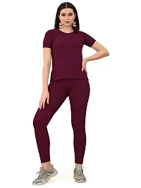 Stylish Women Tracksuit Maroon-thumb3