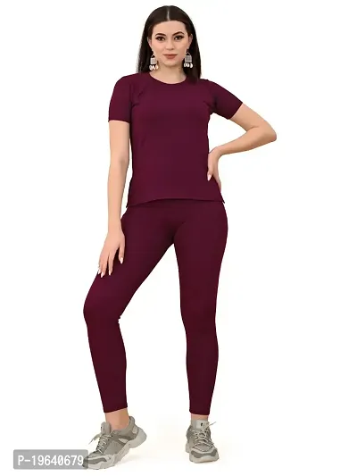 Stylish Women Tracksuit Maroon-thumb4