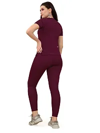 Stylish Women Tracksuit Maroon-thumb4