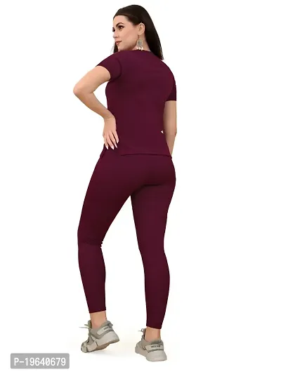 Stylish Women Tracksuit Maroon-thumb5