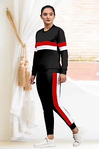 Stylish Black Cotton Blend Long Sleeves Tracksuit For Women-thumb3