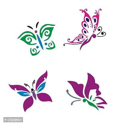 Sticker Hub Wood Butterfly Rangoli Making Stencil (Combo Pack of 4) RS03 RS03-thumb2