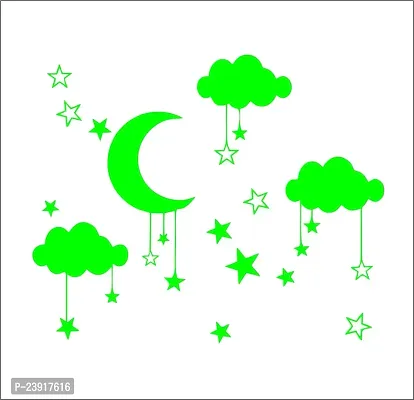 Sticker Hub Moon and Star Night Glow Wall Sticker (23cm * 91cm) BS681