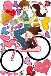 Sticker Hub I Love You coiple Cycling Romantic Art Wall Stickers BS115-thumb3