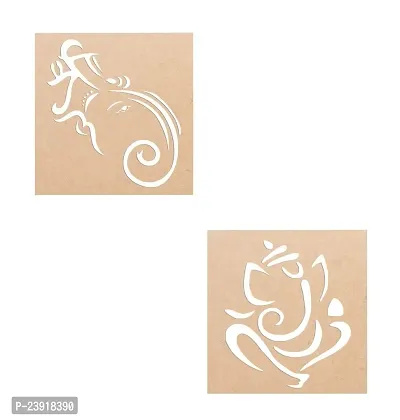 Sticker Hub Wood Ganesha Rangoli Making Stencil (Combo Pack of 2) RS24 RS24