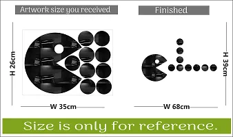 Sticker Hub Abstract Design Acrylic 3D Mirror Wall Sticker (Black) MBL177-thumb3