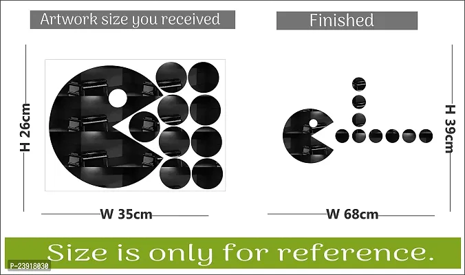 Sticker Hub Abstract Design Acrylic 3D Mirror Wall Sticker (Black) MBL177-thumb4