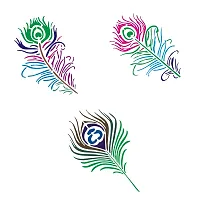 Sticker Hub Wood Peacock Feather Rangoli Making Stencil (Combo Pack of 3) RS13 RS13-thumb1