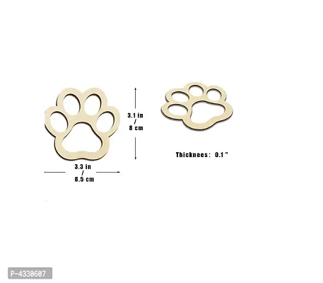 Paintable Dog Foot Wooden Laser Cut For Decoration -Pack Of 30