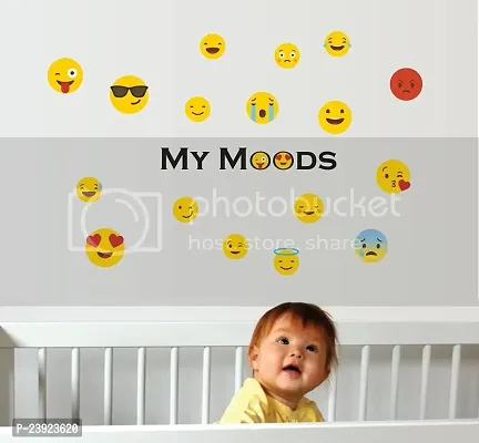 Sticker Hub Smileys Wall Sticker Cover Area : (76X62)-thumb2