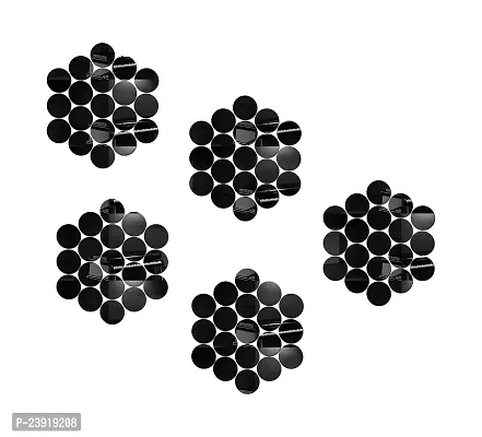 Sticker Hub Abstract Design Acrylic 3D Mirror Wall Sticker (Black) MBL178-thumb0