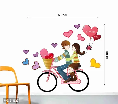 Sticker Hub I Love You coiple Cycling Romantic Art Wall Stickers BS115-thumb3