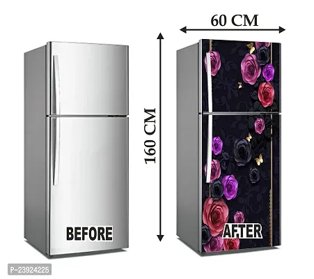 Beautiful Flower Fridge Wall Sticker for Double Single Door Sticker?(Pack of 1)-thumb3