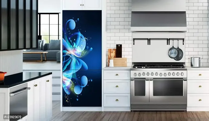 Psychedelic Collection Abstract Design Coloufull Flower Decorative Fridge Sticker (Multicolor PVC Vinyl 160x60)-thumb2