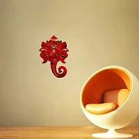 Sticker Hub Acrylic 3D Lord Ganesha Acrylic Mirror Wall Sticker (Red) MR35-thumb1