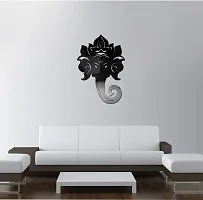 Sticker Hub Acrylic 3D Lord Ganesha Acrylic Mirror Wall Sticker (Black) MBL35-thumb1