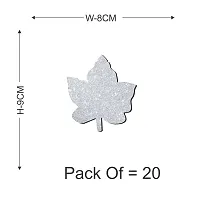 Sticker Hub Leaf Wooden Laser Cut Sliver Glitter Sticker for Home Decoration-thumb3