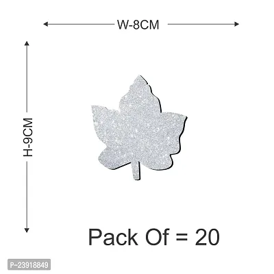 Sticker Hub Leaf Wooden Laser Cut Sliver Glitter Sticker for Home Decoration-thumb4