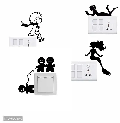 Sticker Hub Funny Wall Sticker Standard PVC Vinyl Size - Height 23cm X Width 23cm (Set of 4) Color - Multicolor SW07