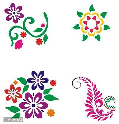 Sticker Hub Wood Floral Rangoli Making Stencil (Combo Pack of 4) RS01 RS01-thumb2