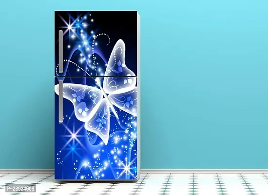 Psychedelic Collection Abstract Design Butterfly Coloufull Decorative Fridge Sticker (Multicolor PVC Vinyl 160x60)-thumb5