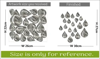 Sticker Hub Droplets Acrylic 3D Mirror Wall Sticker (Silver) MS167-thumb3