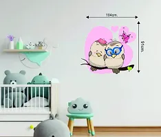 Sticker Hub Cute Loving Birds Couple Wall Sticker (PVC Vinyl 91 cm X 104 cm)-thumb2