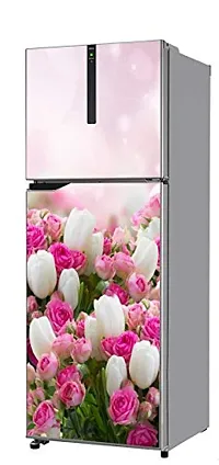 Psychedelic Collection - Vinly Beautiful White Lotus  Red Roses Self Adhesive Vinyl Sticker Fridge wrap Decorative Sticker (PVC Vinyl Covering Area 60 cm X 160 cm )HK-thumb1