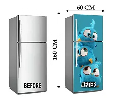 Blue Cartoon Fridge Self Adhesive Sticker??(Pack of 1)-thumb2