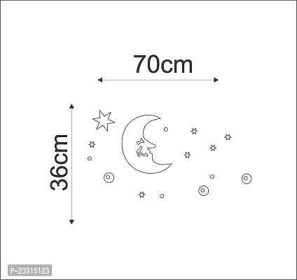 Sticker Hub Acrylic 3D Decorative Moon and Star Acrylic Mirror Wall Sticker (Red) MR102-thumb4