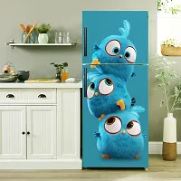 Blue Cartoon Fridge Self Adhesive Sticker??(Pack of 1)-thumb1