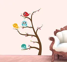 Sticker Hub Branch Tree Cute Birds Wall Sticker Standard Size - 106 cm X 72 cm Color - Multicolor BS20-thumb1