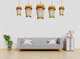 Sticker Hub Wall Sticker for Living Room -Bedroom - Office - Home Decor | Islamic Hanging Decorative Lanterns Wall Sticker (50 cm x 128 cm) BS867-thumb1