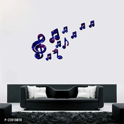 Sticker Hub Acrylic 3D Musical Symbol Decorative Mirror Wall Sticker (Blue) MB12-thumb3