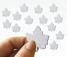 Sticker Hub Leaf Wooden Laser Cut Sliver Glitter Sticker for Home Decoration-thumb2