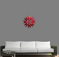 Sticker Hub Acrylic 3D Abstract Decorative Acrylic Mirror Wall Sticker (Red) MR61-thumb1