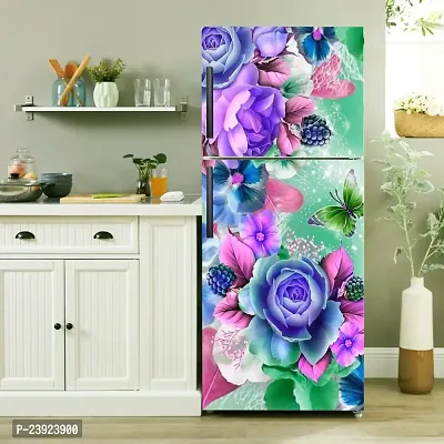 Violet Flower  Butterfly Fridge Sticker-thumb2