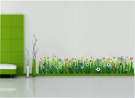 Sticker Hub Wall Sticker for Living Room -Bedroom - Office - Home Decor | Flower Grass Wall Stickers (26Cm X 116Cm) BS824-thumb1