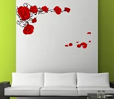 Sticker Hub Rose Flowers with Vine Blowing on My Wall' Wall Sticker BS341-thumb1