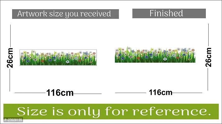 Sticker Hub Wall Sticker for Living Room -Bedroom - Office - Home Decor | Flower Grass Wall Stickers (26Cm X 116Cm) BS824-thumb4