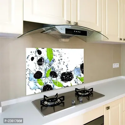 Sticker Hub Fresh Ripe Blackberries Wallpapers for Kitchen Wall Sticker (58 cm x 90 cm) DKKWS10-thumb3