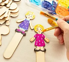 Sticker Hub Paintable People Stick Wooden Laser Cut for Decoration DIY Prodcuts for Kids, Parties, Art and Craft Pack of 20_WCO86 WCO86-thumb1