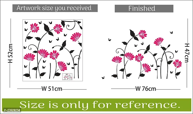 Sticker Hub Beautiful Pink Flowers Wall Sticker 47cm x 76cm AS286-thumb4