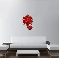 Sticker Hub Acrylic 3D Lord Ganesha Acrylic Mirror Wall Sticker (Red) MR35-thumb2