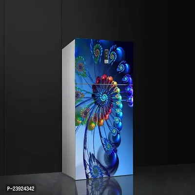 Psychedelic Collection Abstract Design Coloufull Decorative Fridge Sticker (Multicolor PVC Vinyl 160x60)-DD_PCFS354