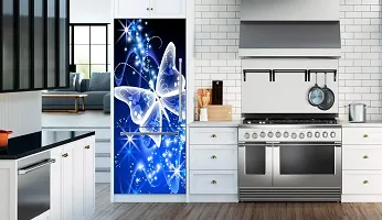 Psychedelic Collection Abstract Design Butterfly Coloufull Decorative Fridge Sticker (Multicolor PVC Vinyl 160x60)-thumb1