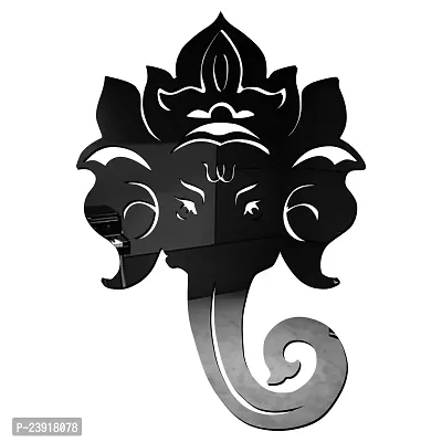 Sticker Hub Acrylic 3D Lord Ganesha Acrylic Mirror Wall Sticker (Black) MBL35