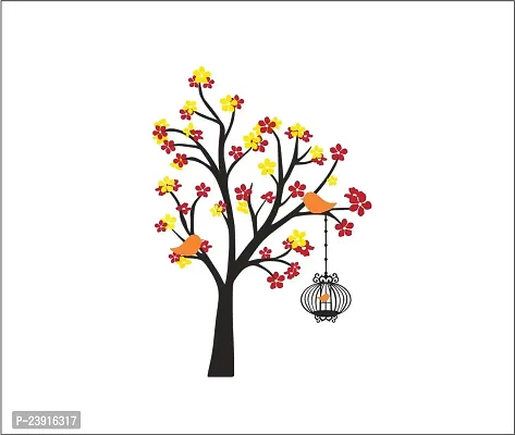 Sticker Hub Cage On A Colourful Tree Wall Sticker BS503