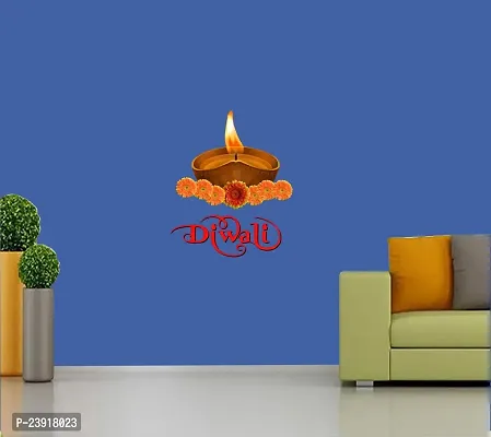 Sticker Hub Diwali Diya Wall Sticker 68 cm X 57 cm AS208-thumb2