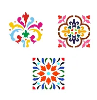 Sticker Hub Wood Floral Rangoli Making Stencil (Combo Pack of 3) RS09 RS09-thumb1